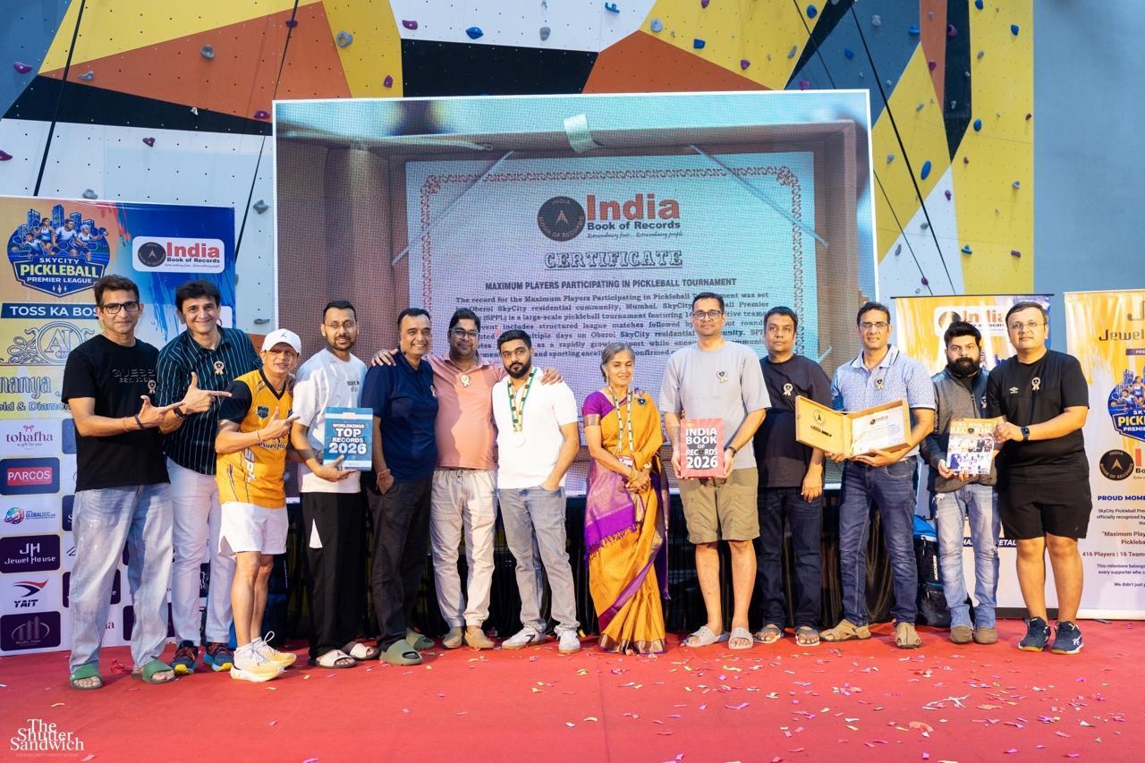 Sky City Pickleball Premier League — team raising the trophy